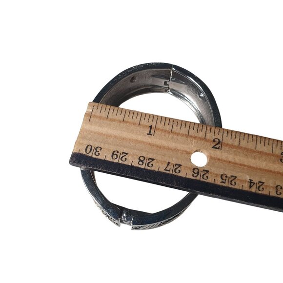 Bangle Bracelet Rhinestone Multi Tone Metal Clamp Women Jewelry 2 x 2.5 Inch - Picture 3 of 5